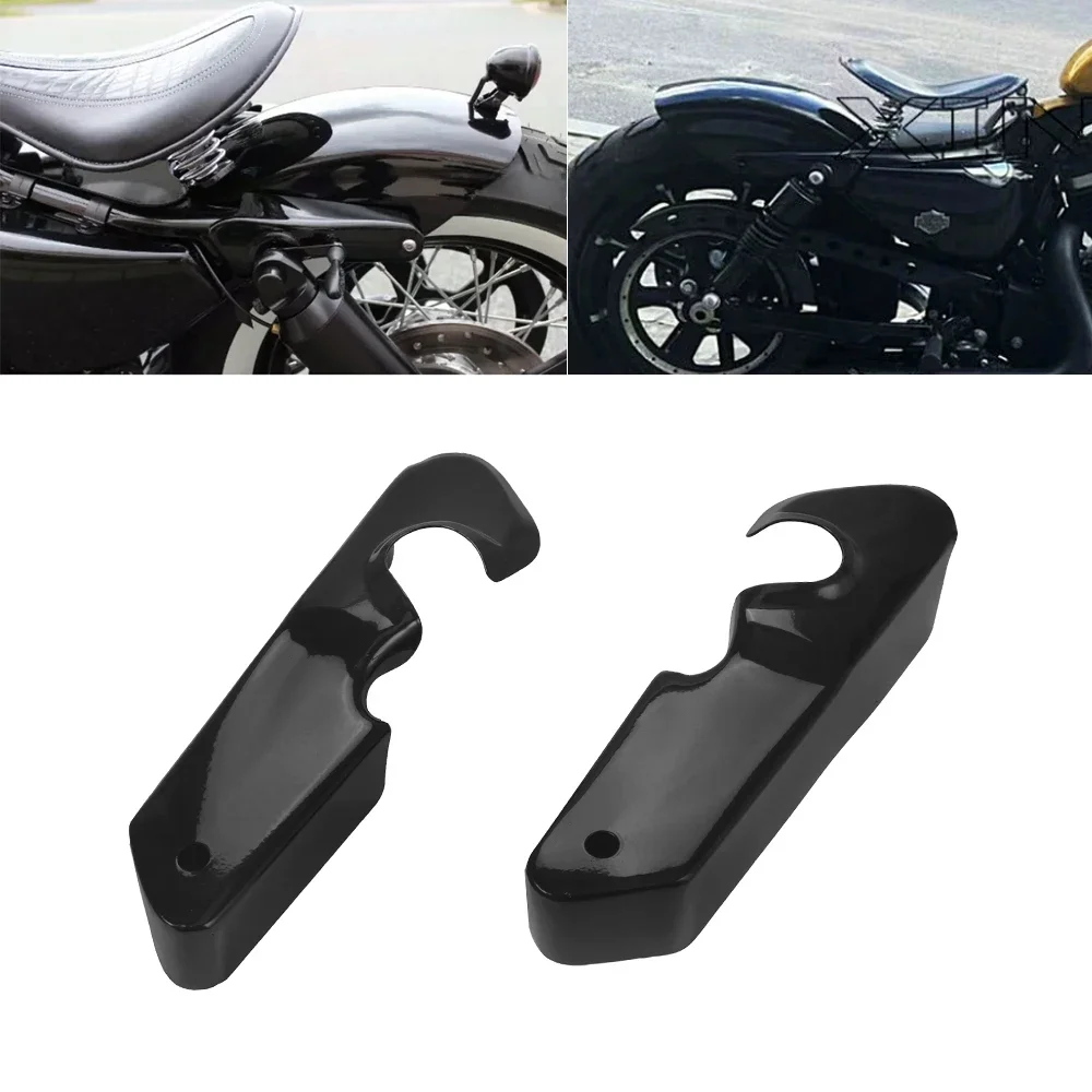 Paar Motorrad Glanz Schwarz Kurze Kotflügel Hinten Kotflügel Unterstützung Halterung Blinker Streben Für Harley Sportster XL883 1200 04-Up