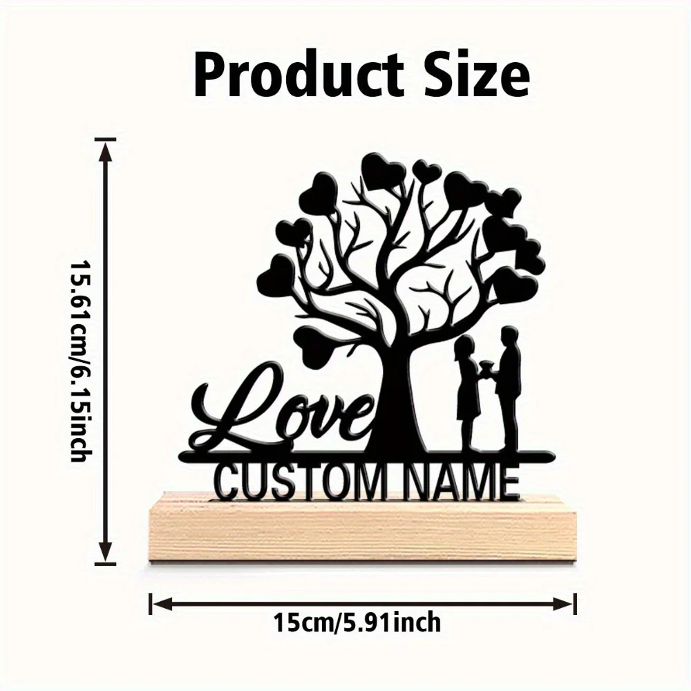A Personalized Couple'S Tree - Custom Names And Heart-Shaped Wedding/Anniversary Gift