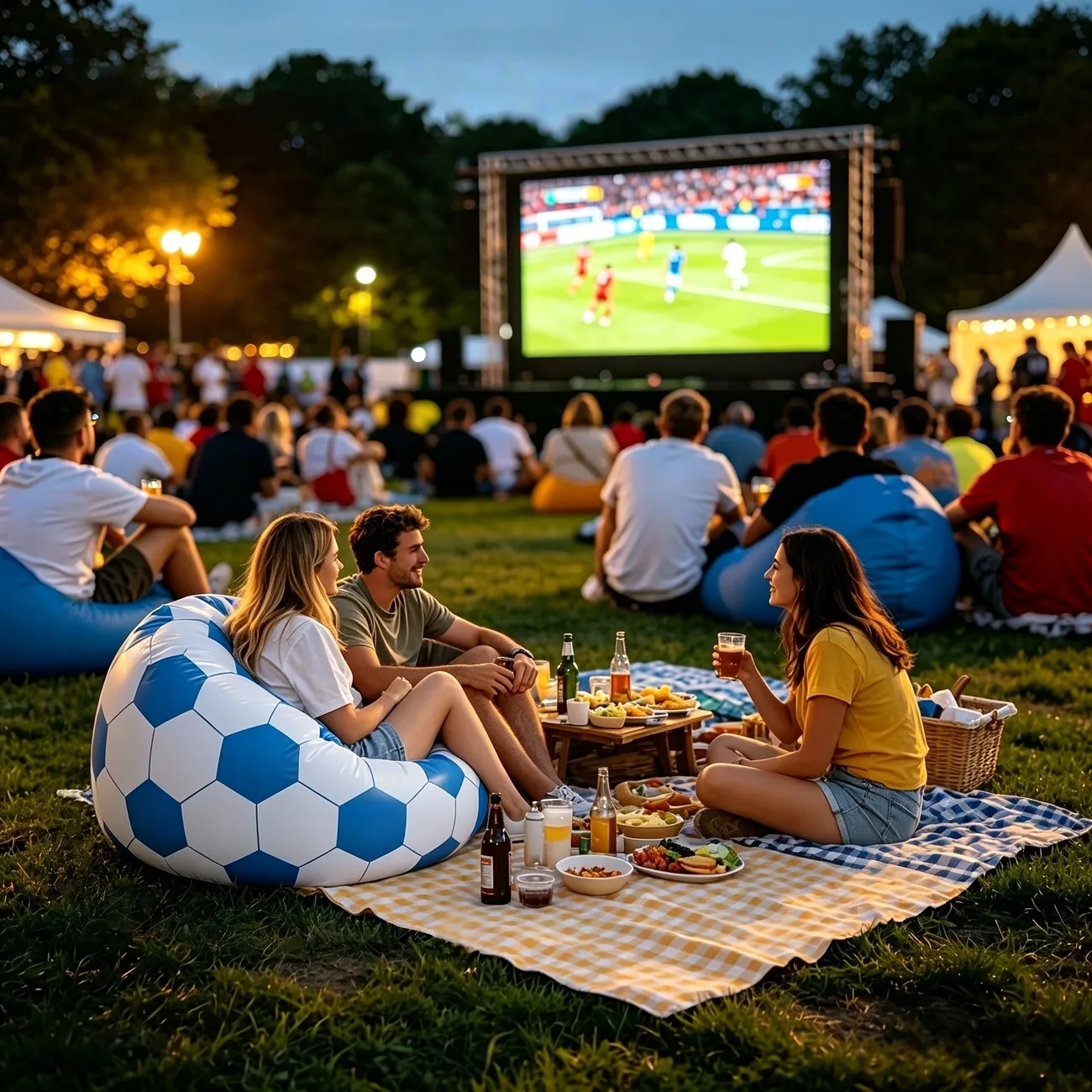 Football Shaped Inflatable Sofa, Comfortable Lazy Bean Bag Chair, 2 Colors Available, Easy Inflation, for Outdoor & Bedroom Use