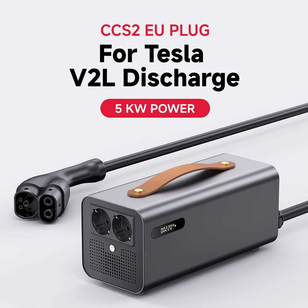 V2L Discharge For Tesla Model Y S X 3 NACS CCS2 Sockets 3.5KW 5KW V2L V2V V2H EV Power Share Adapter Device FACTORY DIRECT SALES