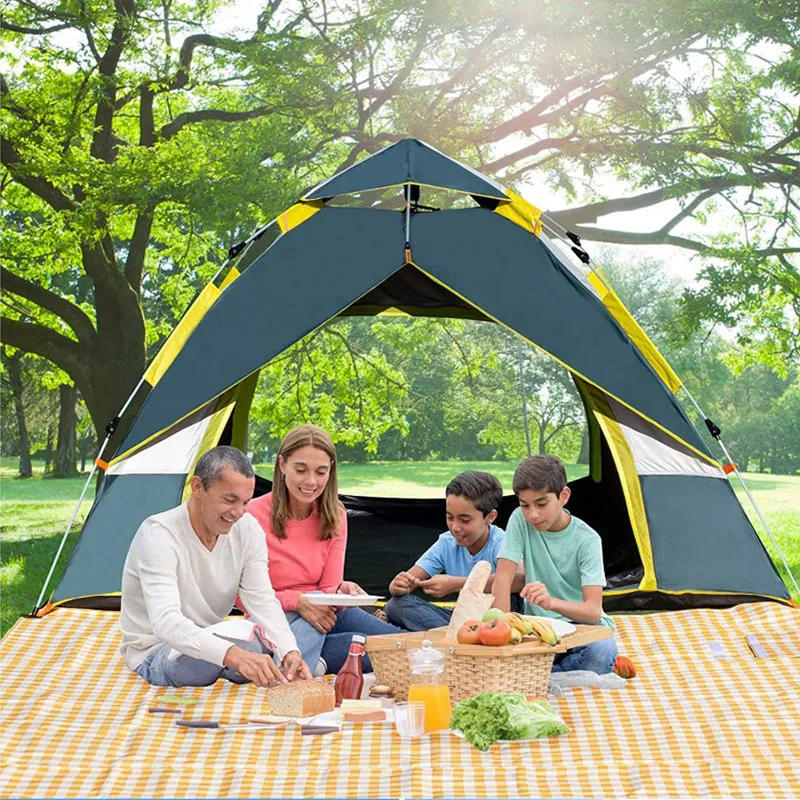 Camping Outdoor One-touch Automatic Pop-up Tent Two-door Shade Tent Camping Climbers Fishing