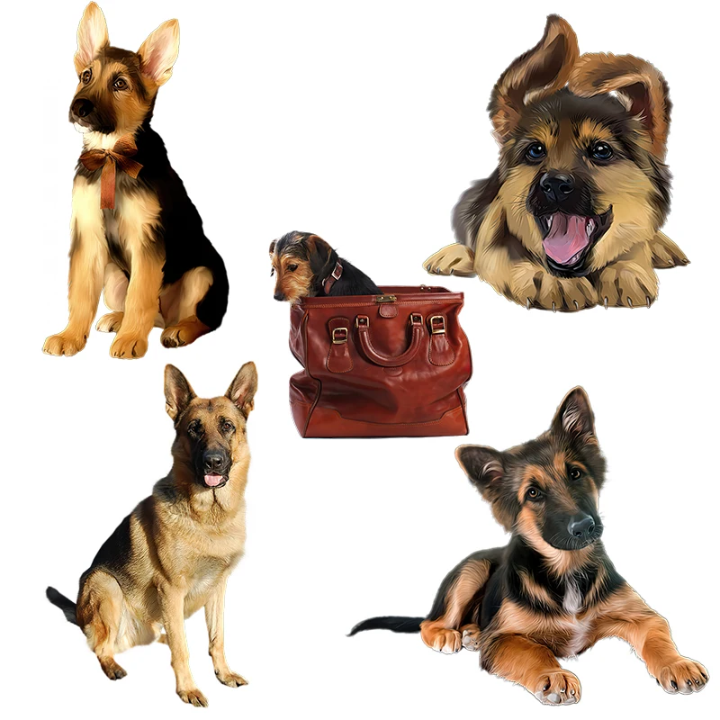 Three Ratels QD141 lovely German Shepherd Dog wall sticker for home decoration Notebook skateboard toilet Decal