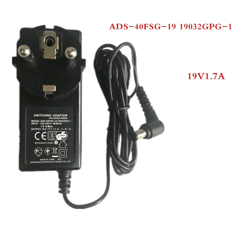 LCAP26A-A  AC Adapter Power Supply 19V 1.7A for LG LED LCD Monitors E2442T,27MP48HQ,27M37D,27M37HQ ADS-40SG-19-319032G Charger