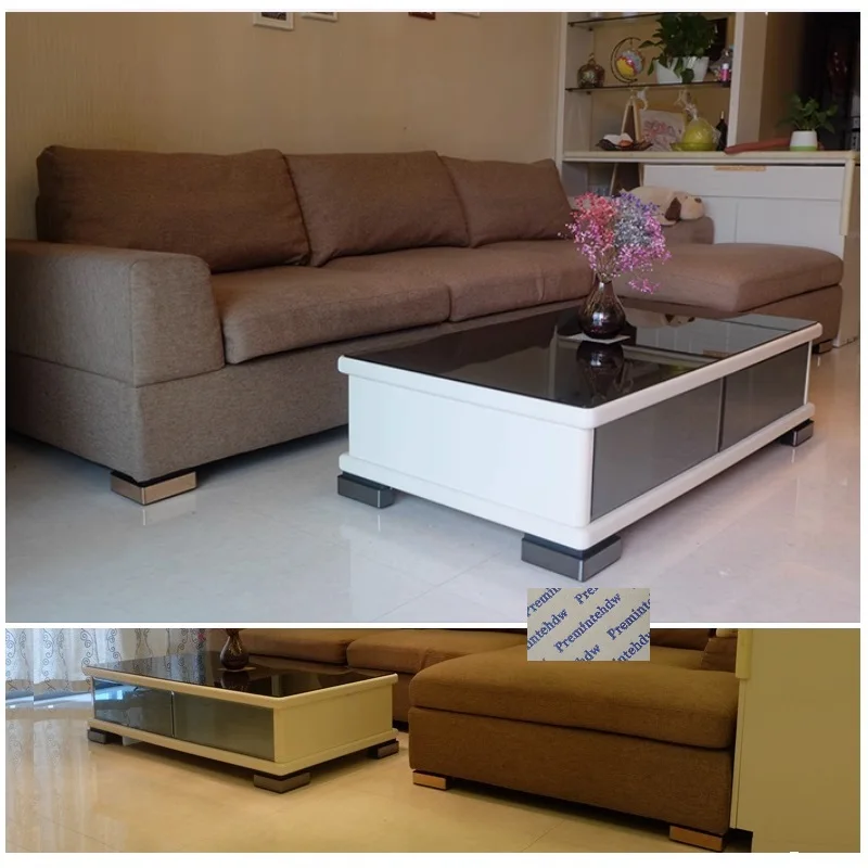 4Pcs Plastic Stainless Steel Wrapped Corner Upholstery Sofa Leg Feet Rose Gold Silver Black With Screw