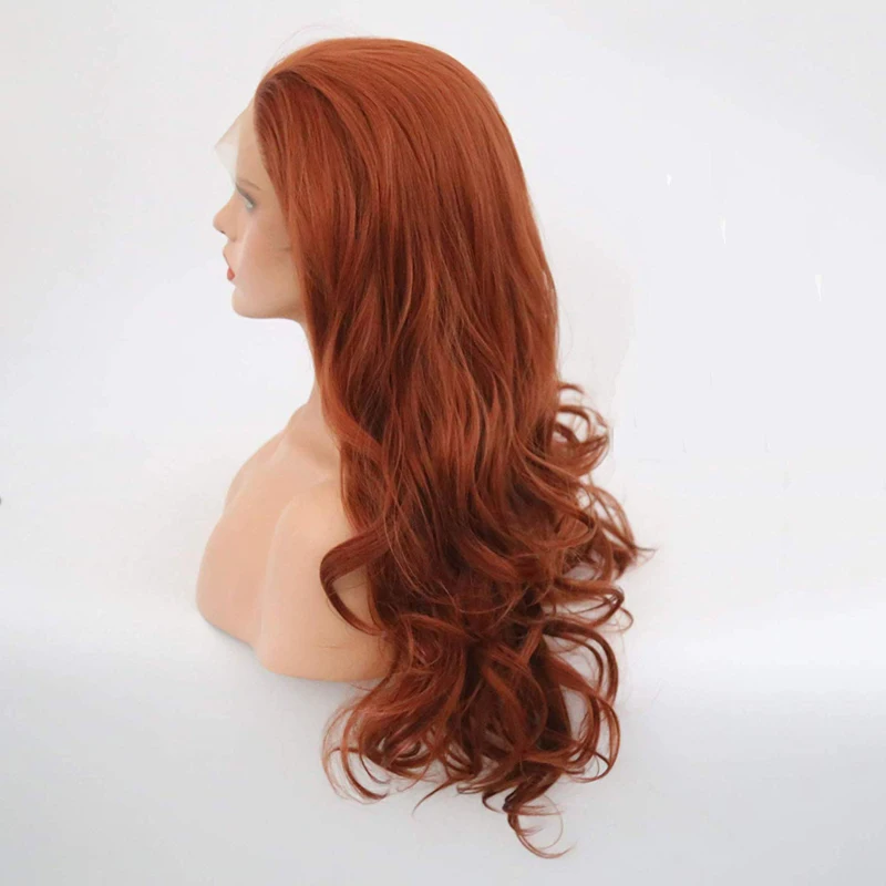 Websterwigs-Perruque Lace Front Synthétique Body Wave pour Femme, Perruques Brune Foncé Cosplay