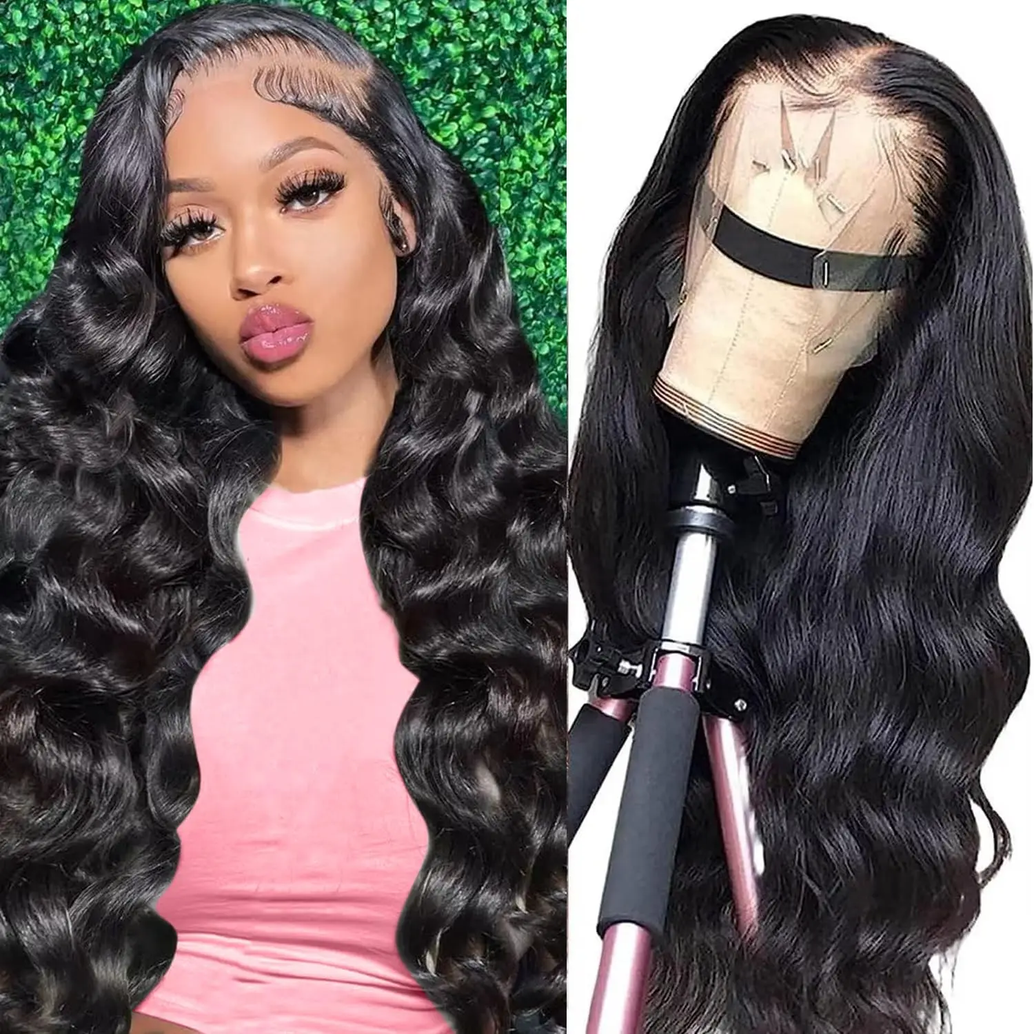 Body Wave Lace Front Wigs13x4 Transparent Lace Frontal Wig Pre Plucked with Baby Hair 150% Density Brazilian Wigs for Women