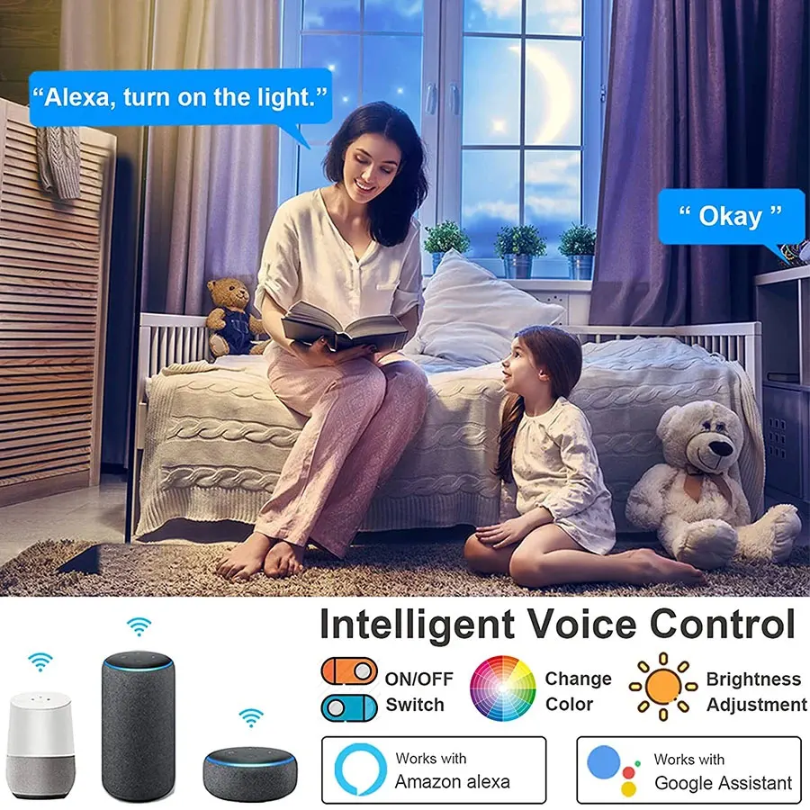 Tuya WiFi Smart Ceiling Lamp RGBCW Led Ceiling Lights Chandelier 24W 220V Bedroom Living Room Decoration with Alexa Google Home