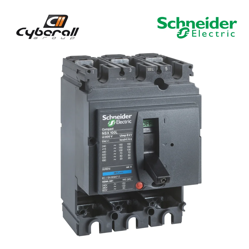 Schneider Electric-Cyberall-magnetothermal motor circuit breaker, Compact model NSX100S 3 pole 100A