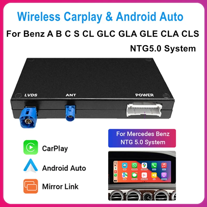 Für Benz NTG 5,0 Drahtlose CarPlay Android Auto Passt Für Mercedes A B C CL S CLA CLS KLASSE GLA GLS