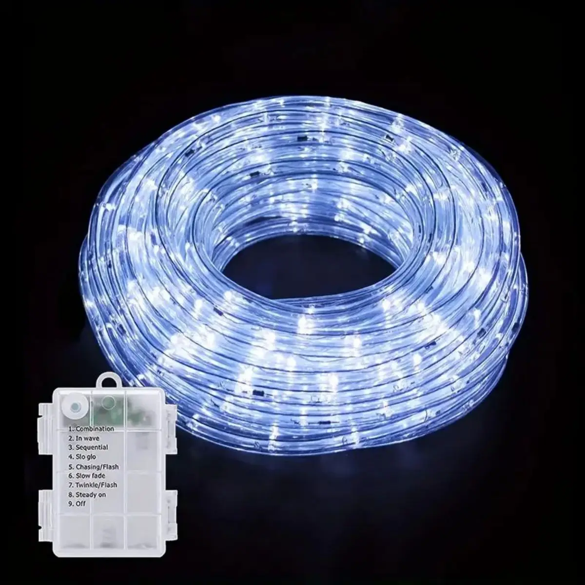 1 حزمة 8 وظائف صندوق بطارية مقاوم للماء أضواء أنبوبية، أضواء شريط مقاوم للماء، ديكورات داخلية وخارجية (بدون بطاريات)