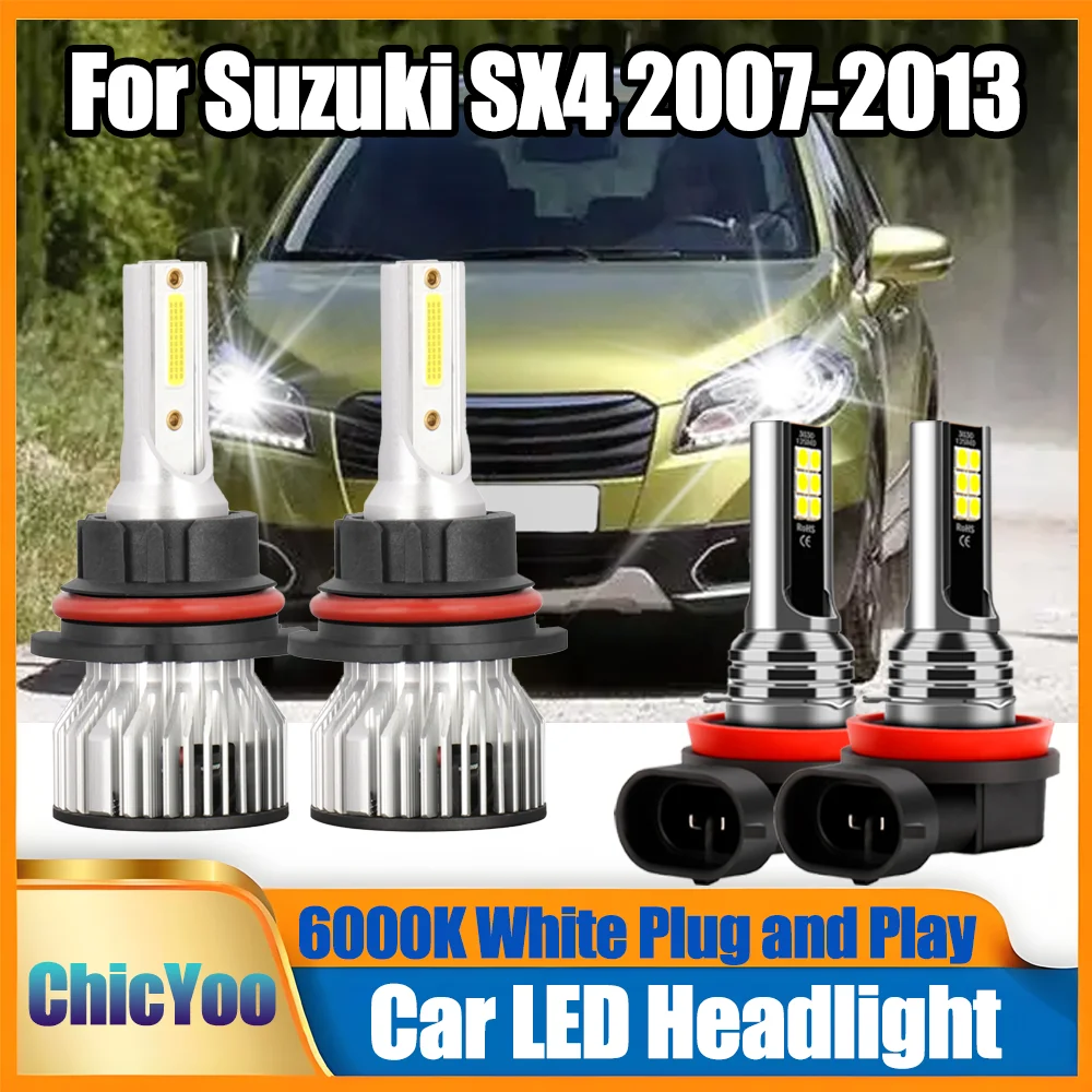 

9007 Car LED Headlight Bulbs High Low Beam Canbus No error 6000K White Turbo HeadLamp LED Foglights 12V For Suzuki SX4 2007-2013