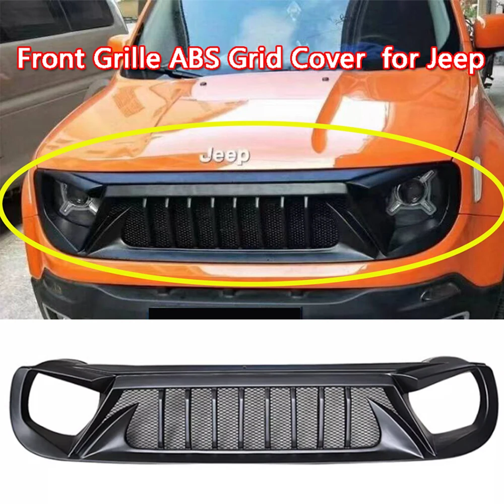 تعديل غطاء شبكة ABS للشبكة الأمامية SXMA J9151 لسيارة Jeep Renegade، طلاء أسود ساطع، طلاء أسود فرعي، يجب أن تكون سنوات بوضوحًا
