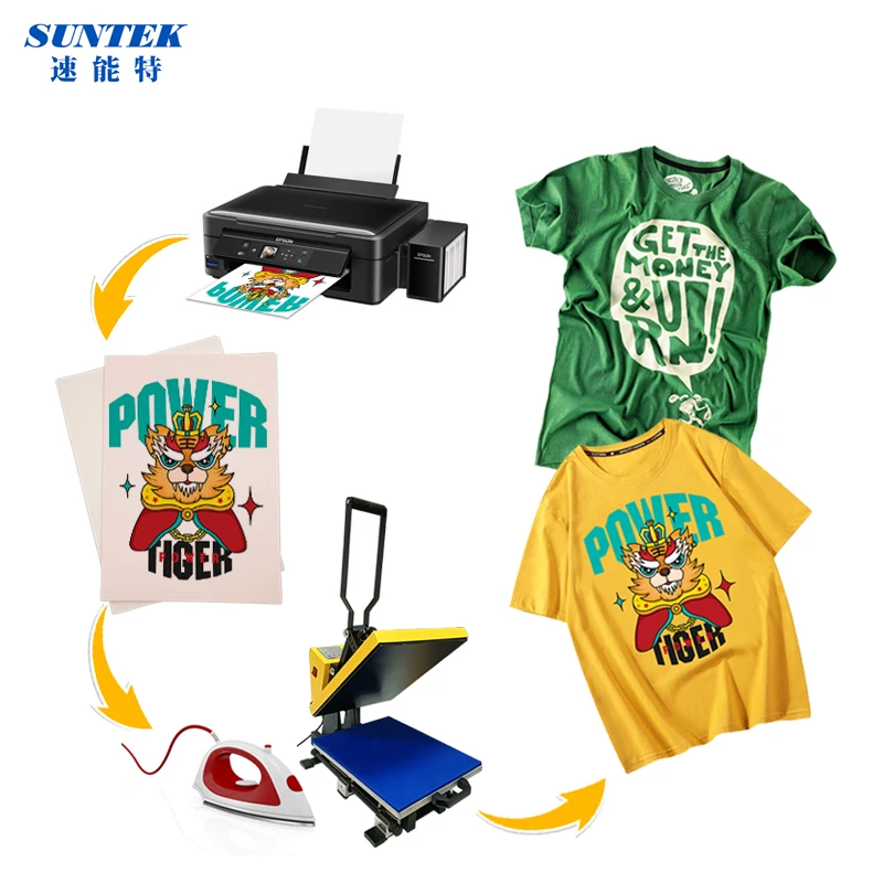 Sublimation Heat Transfer Paper A4 160gsm T-shirt Transfer Paper For Inkjet Printer Light Color Cotton Textile 50 sheets/bag
