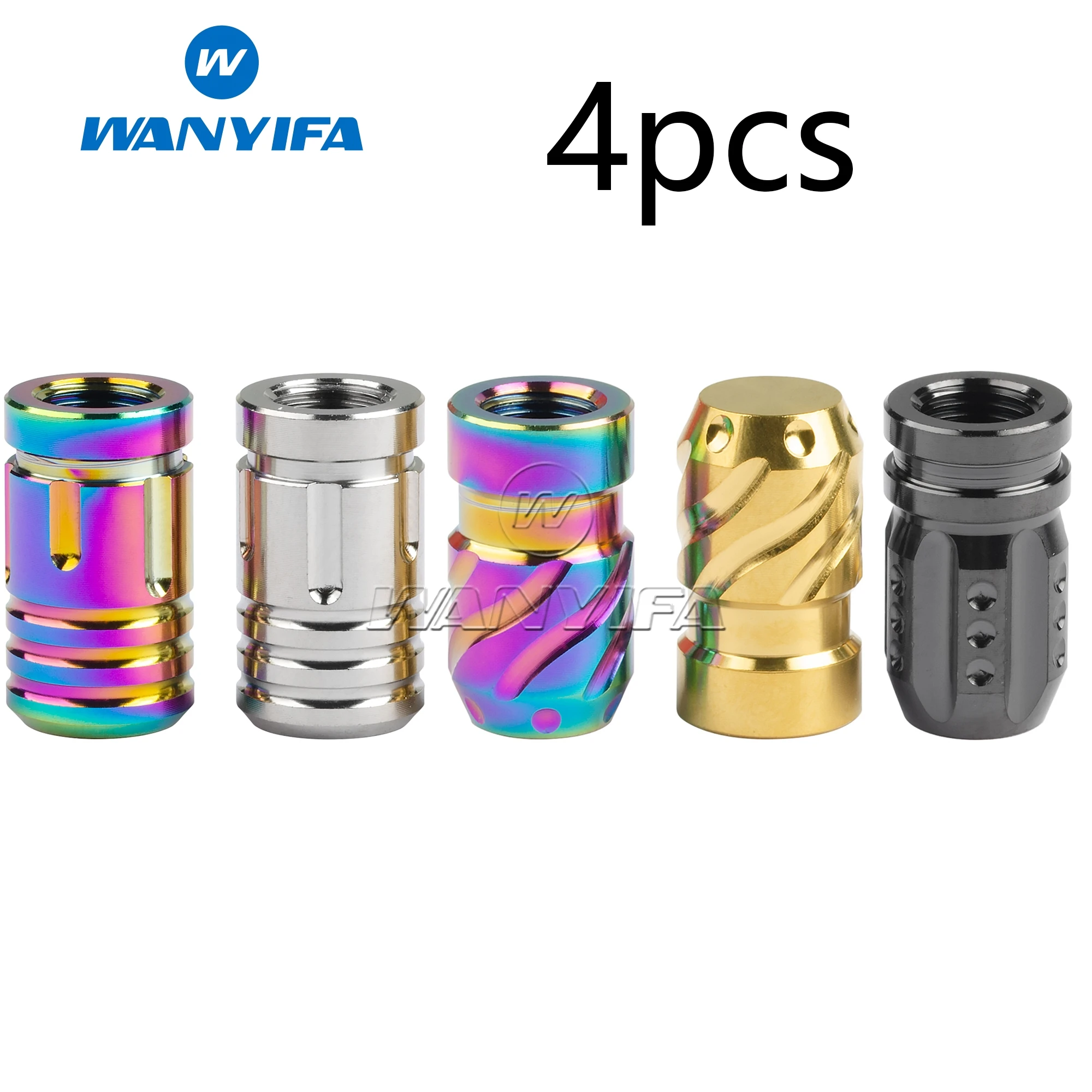 Wanyifa Titanium Alloy Valve Stem Caps (Suitable for Motorcycle/Car/Bicycle Tires) Dust Caps 4/10pcs