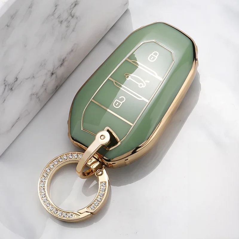 Étui pour clé de voiture en TPU, pour Peugeot 207 3008 208 308 2008 307 508 5008 407 301 206 citroën c1 c2 c3 c4 grand picasso c5 ds 3 5