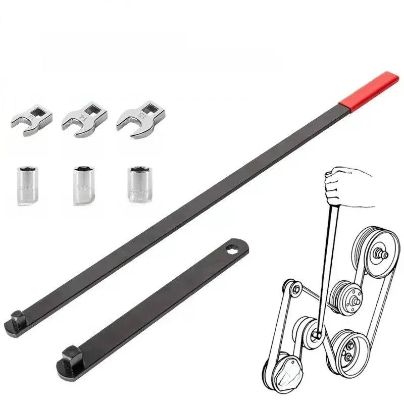 Clé de réglage de poulie de renvoi, 8 pièces/ensemble, ajusteur de Tension de courroie, outil de levier, clé d'extension, outil d'atelier гаеч dana klюч