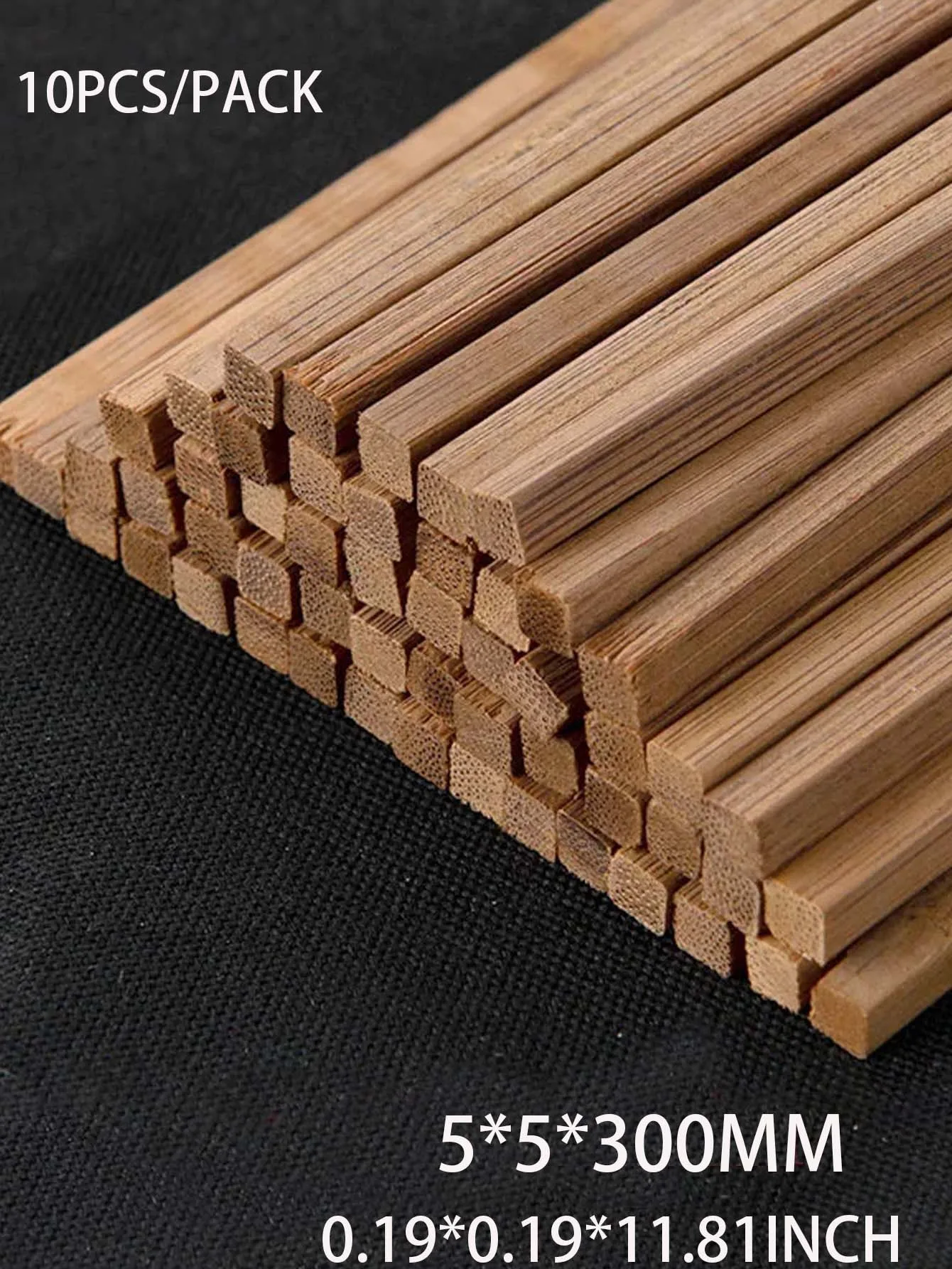 10pcs Round Square Wooden Sticks Wooden Bar Craft Handcraft Making Airplane Building Model DIY Handmade Art Supplies