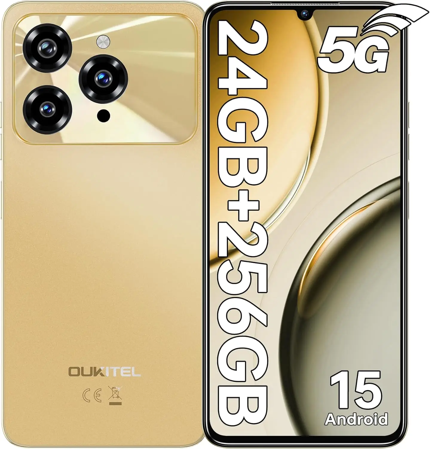 OUKITEL C6 Smartphone mit Android 15, 6,8-Zoll-Display, 24GB+256GB/1TB Speicher, 5150mAh Akku, 18-Megapixel-Kamera