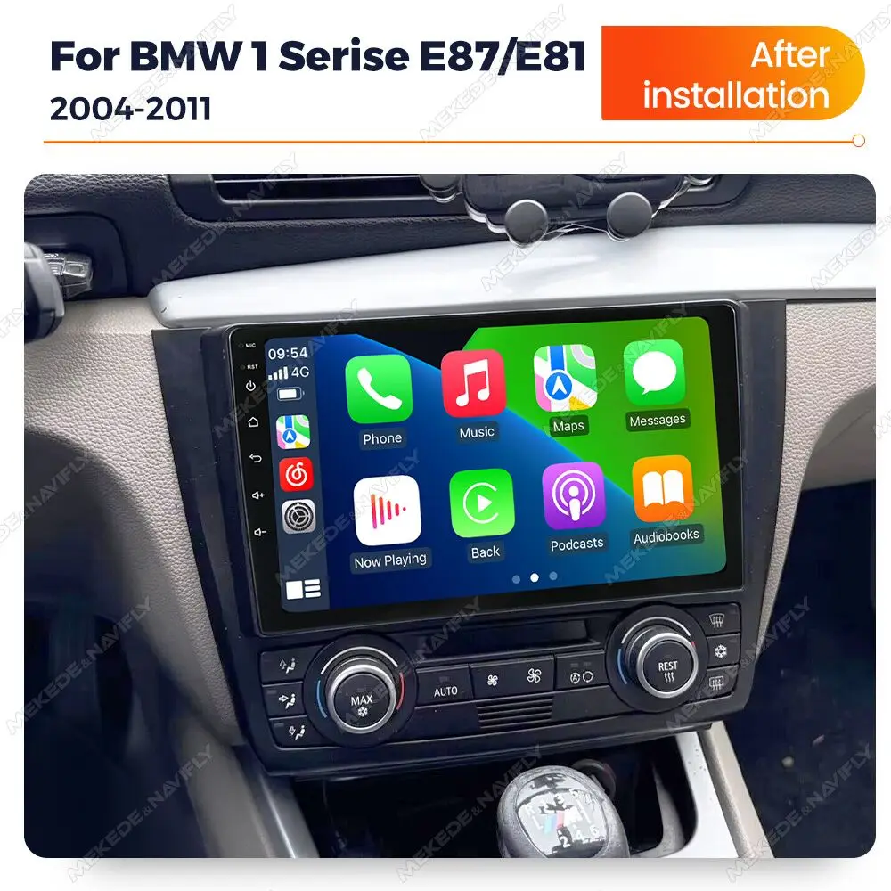 NaviFly & MEKEDE أندرويد 14 لسيارات BMW 1 Series E81 E82 E87 E88 2004-2011 راديو السيارة مشغل وسائط متعددة لاسلكي Carplay أندرويد Auto