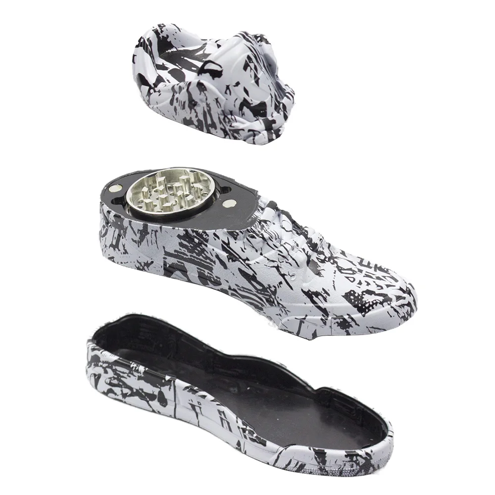 1.5' 4-Layer Zinc Alloy Spice Herb Tobacco Grinder 3 Piece Crusher Gift colorful Shoes 3D Print Grinder Smoke Crusher