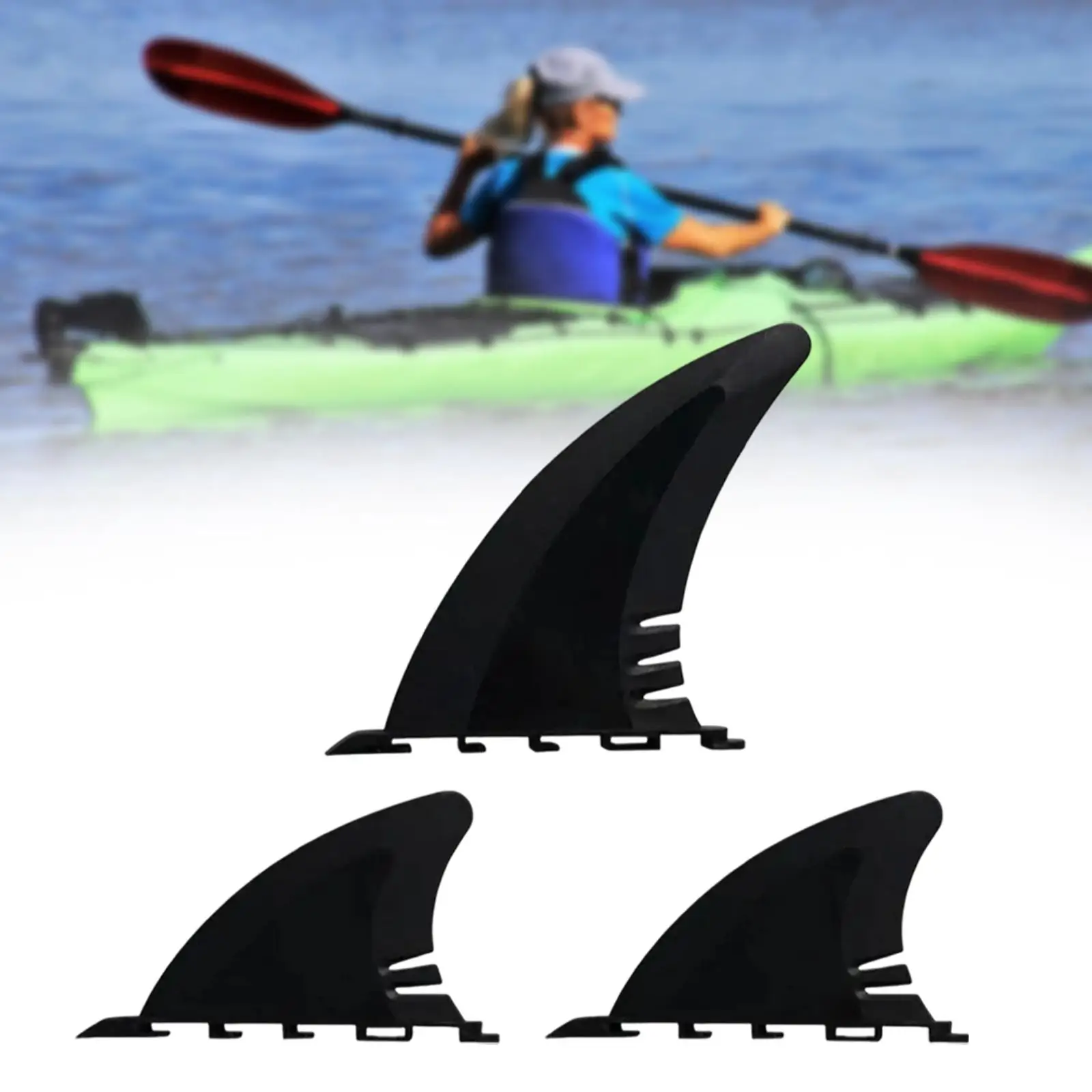 3Pcs PVC Surfboard Surf Fins Set Stand Up/Paddle/Inflatable Board Surfboard Central Fin for Outdoor Water Sports
