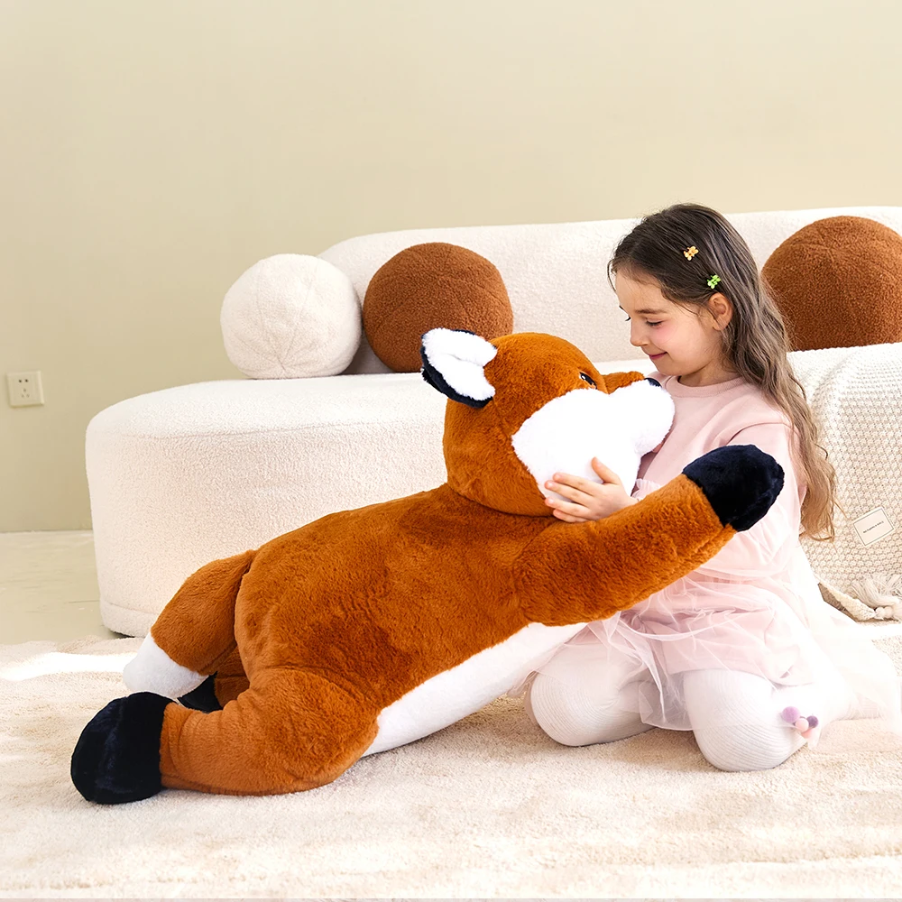 IKASA Giant Fox knuffeldier knuffel, 30" groot groot zacht speelgoed voor kinderen meisjes jongens vriendin kinderen