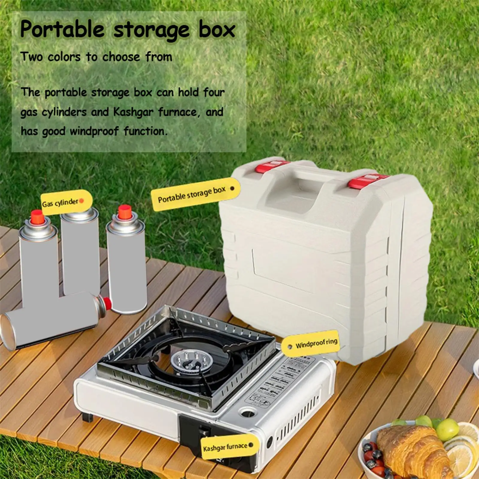 

Gas Tank Storage Case Camping Stove Carry Case Practical BBQ Tools Case Waterproof Gas Canisters Storage Box for Hiking BBQ