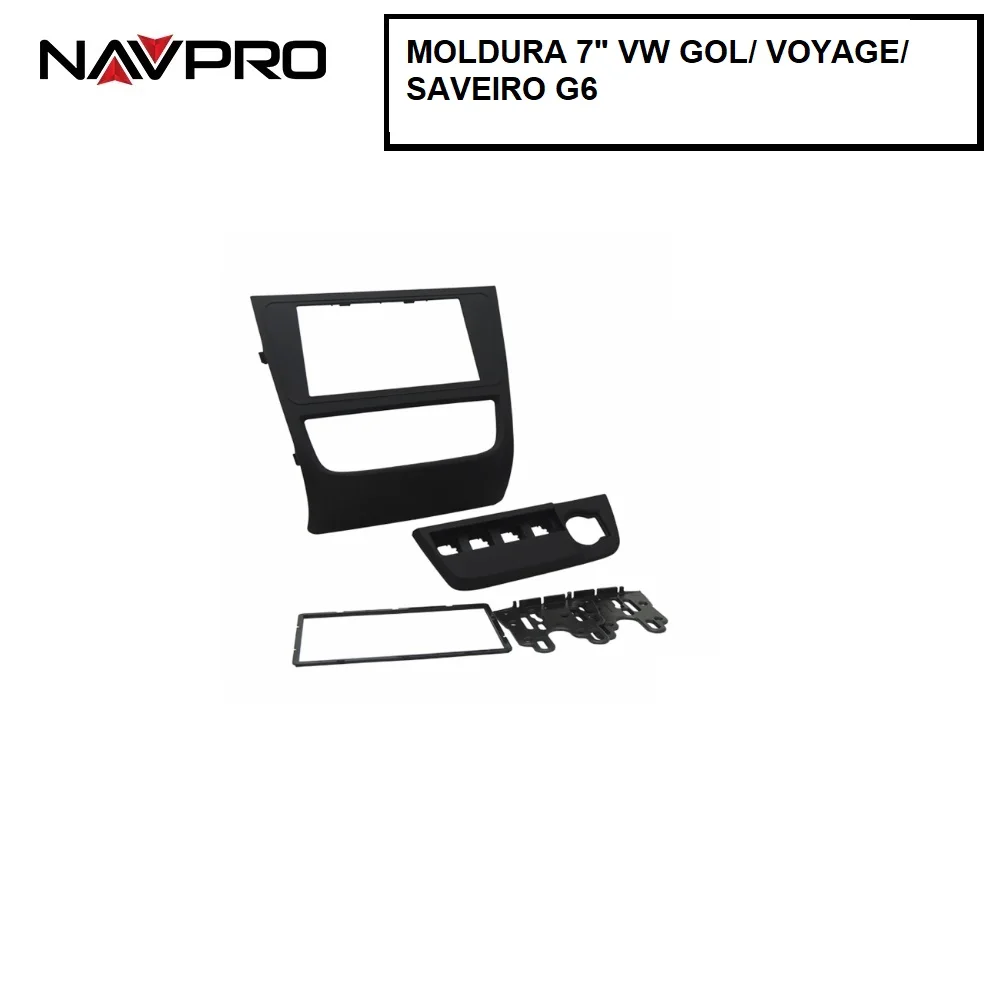 para VW GOL VOYAGE SAVEIRO G6 2012-2016 Moldura e cabos de conexão para instalação de central multimidia 7" NAVPRO CASKA