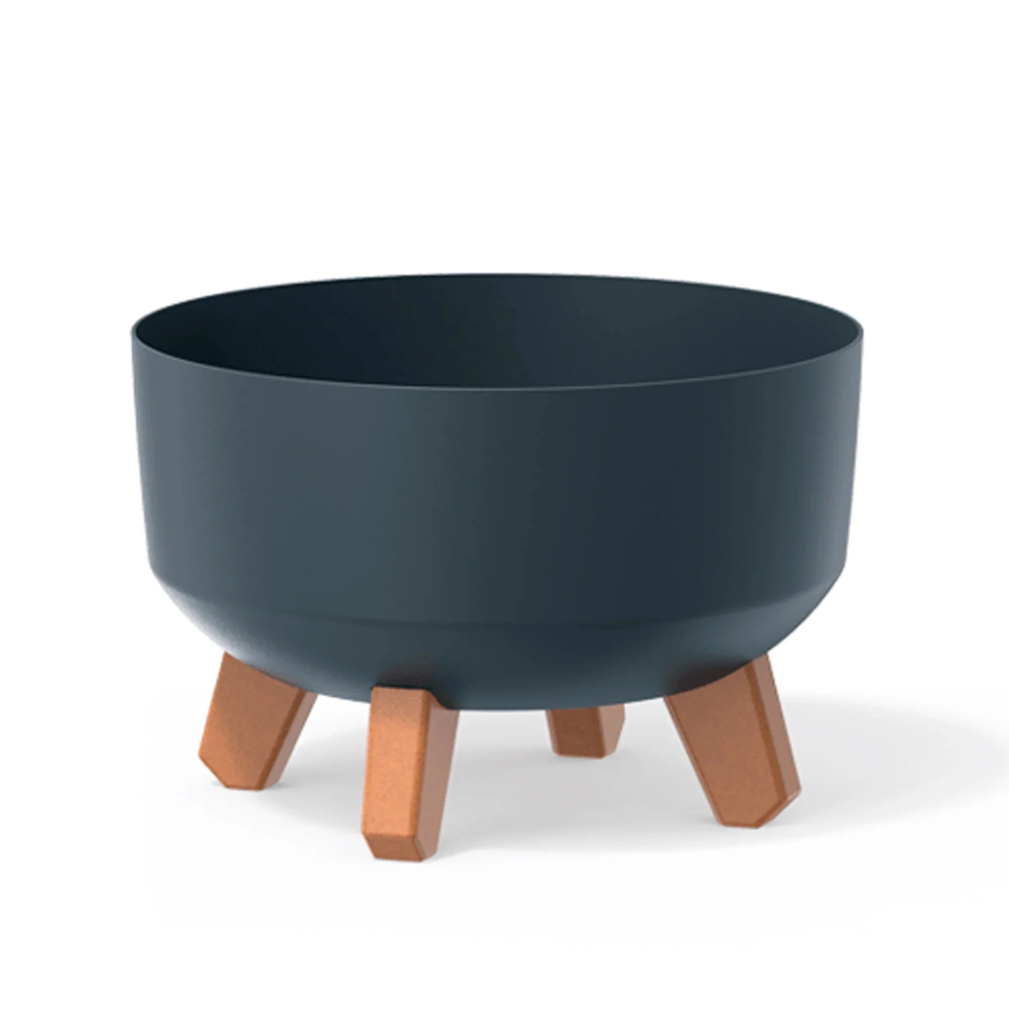 Macetero Prosperplast GRACIA Antracita con Relieve y Patas Extraíbles de 23,5 X 23,5 X 18,7 Cm