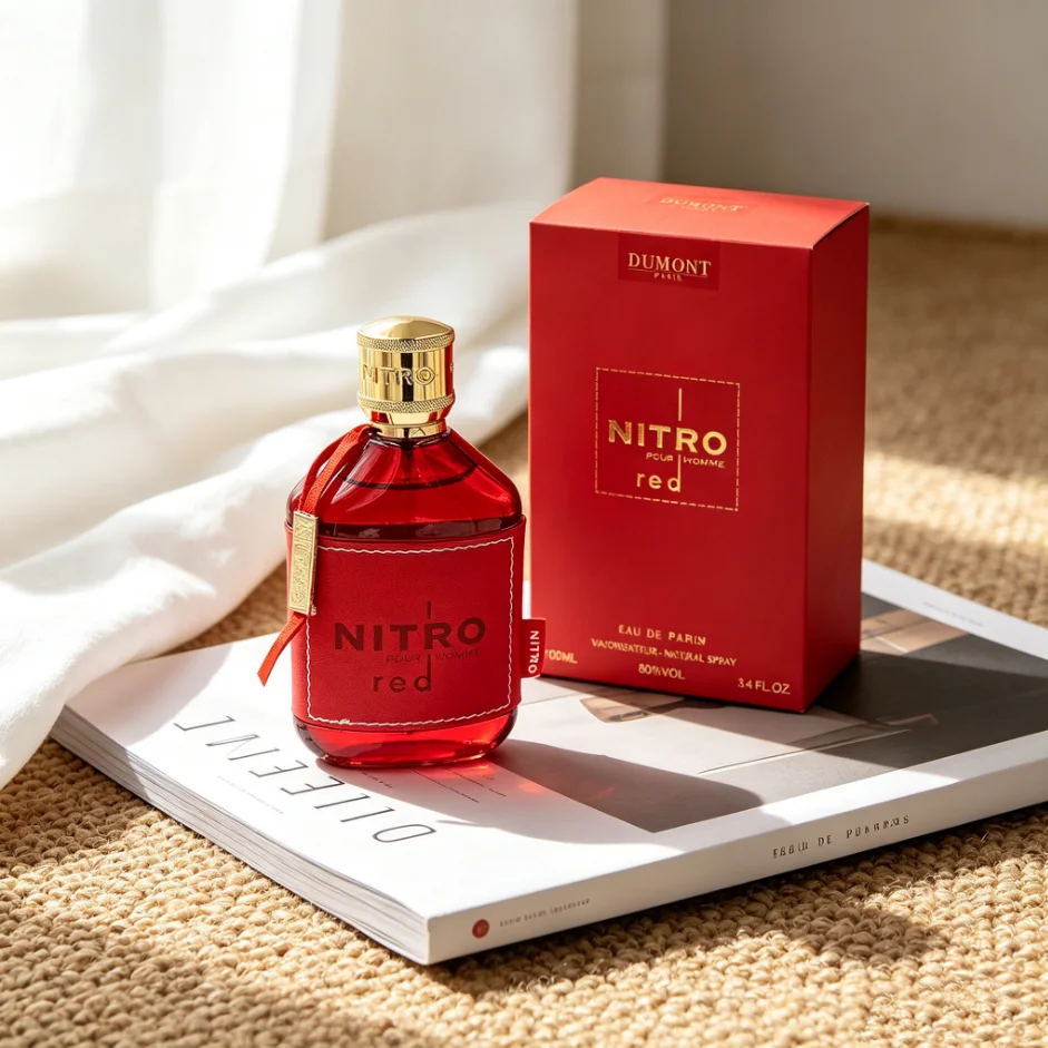 Dumont Nitro Red 3.4 Fl Oz Eau De Parfum para Hombre – Fragancia Floral Amaderada Frutal Rica – Aroma Lujoso de Larga Duración