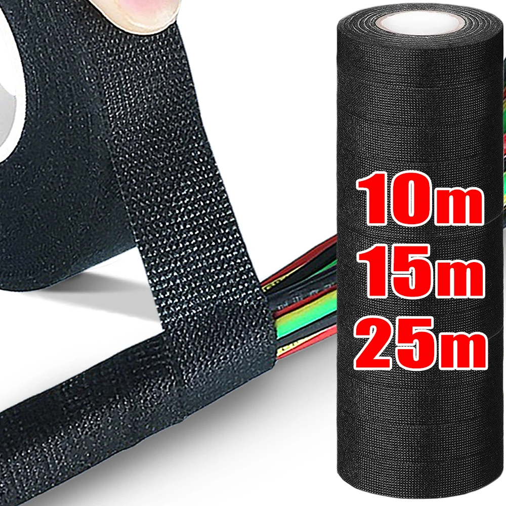 Electrical Tape Heat-resistant Harness Bundle Insulation Auto Wiring Fabric Cloth Wrap Waterproof Cable Organizer Adhesive Tapes