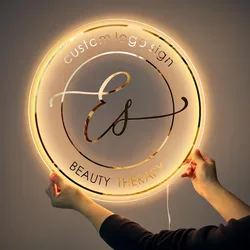 Custom Backlit Acrylic Sign Acrylic Logo Sign LED Business Sign Salon Decor Sign Backlit Logo Sign Custom shape LED Logo Sign