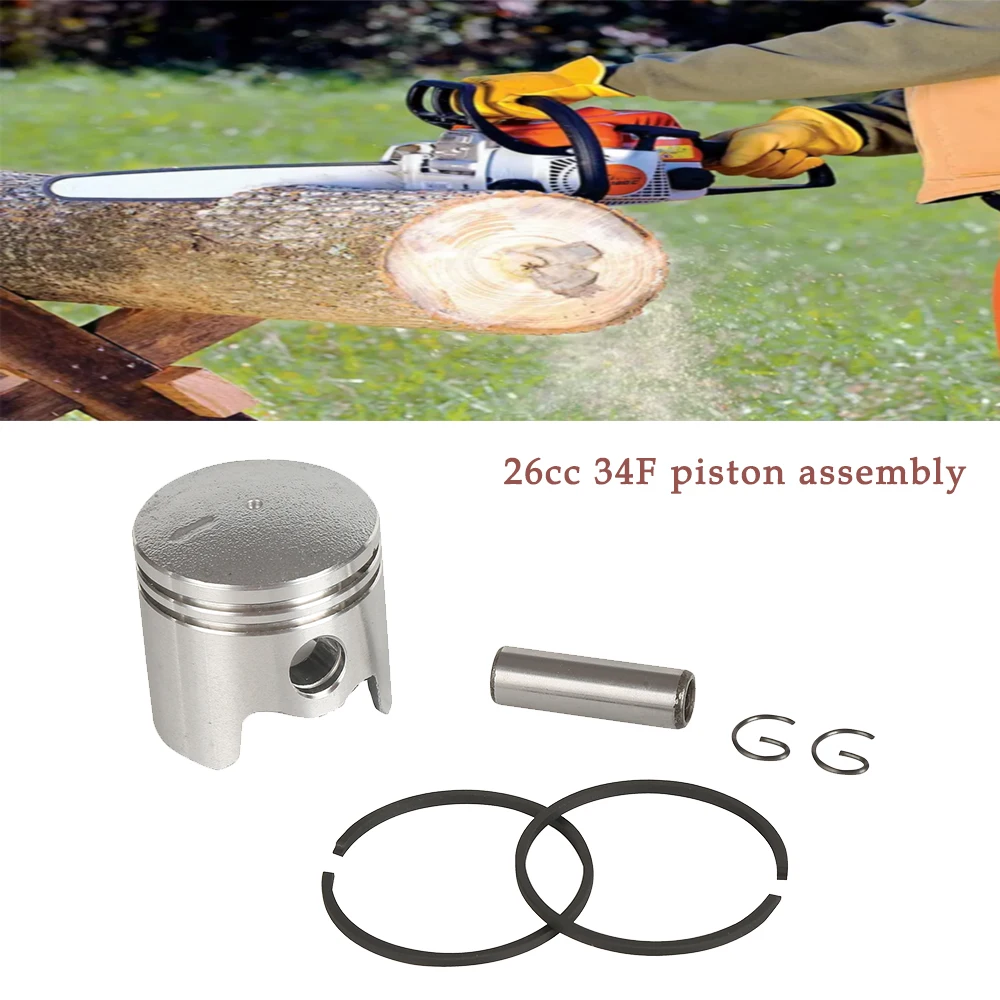 

26cc 34F Piston Assembly Piston Pin Ring Set Electric Brush Cutter Piston Set Lawn Mower Cylinder Parts