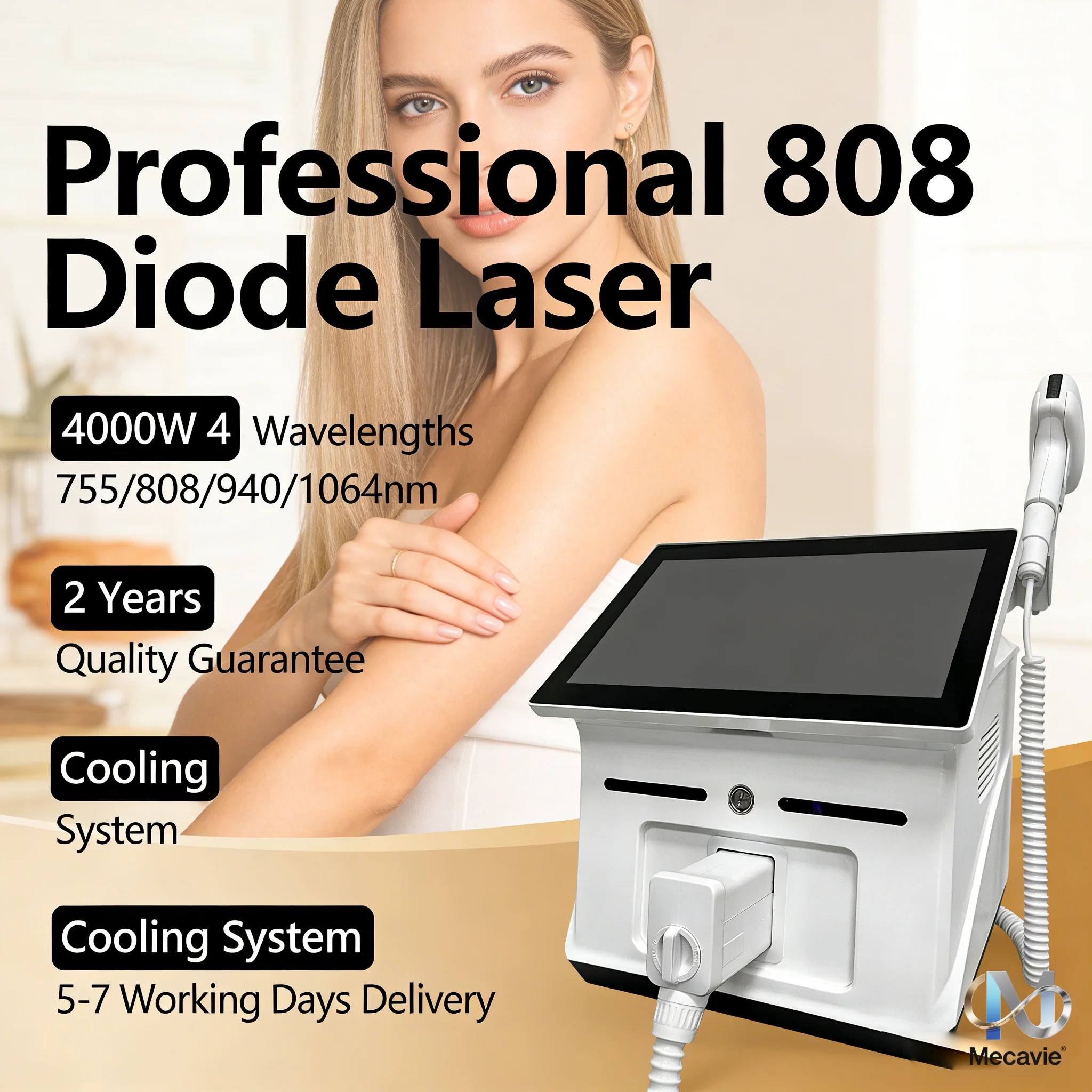 

Лазерный диодный эпилятор 4000 Вт, 4-волновой, 808 нм, Soprano Titanium, безболезненное перманентное удаление волос, профессиональное использование