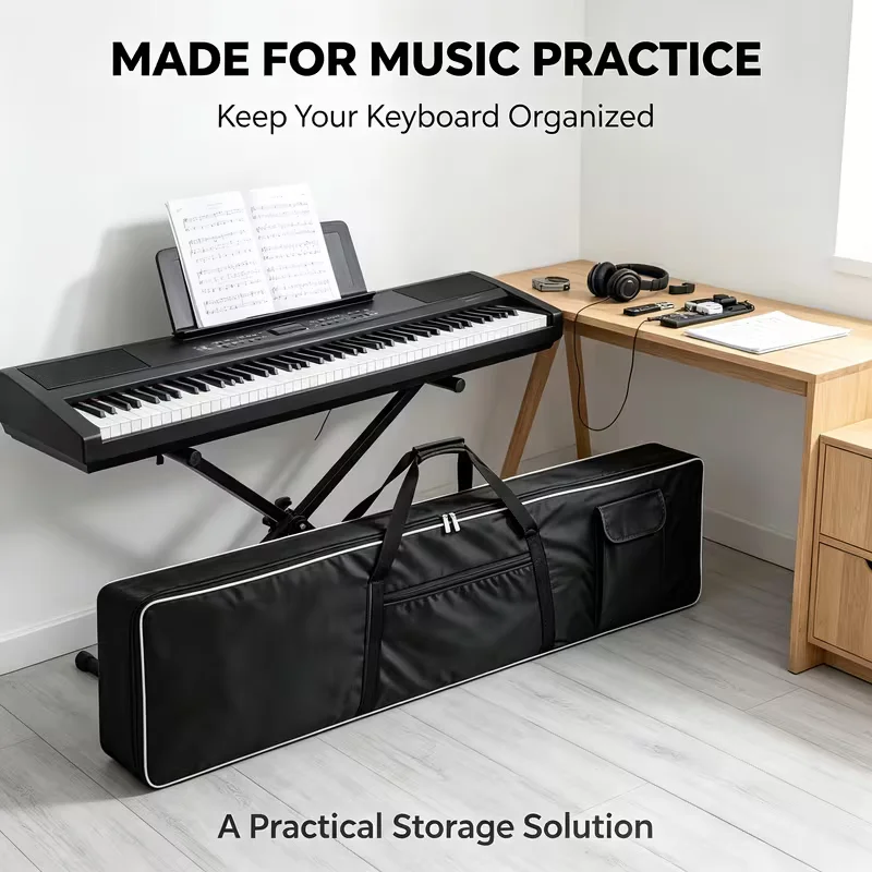 88 Key Keyboard Bag, Electric Piano Performance Storage Bag, Electronic Keyboard Storage Bag, 420D Oxford Cloth Strap Handle image 2