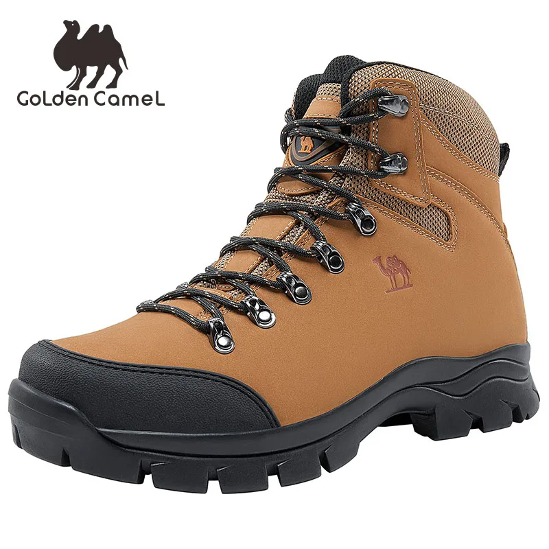 GOLDEN CAMEL Hiking Shoes Waterproof Genuine Leather Hiking Boots Outdoor Trekking Shoes for Men 2023 Ankle Mid Boot Large size