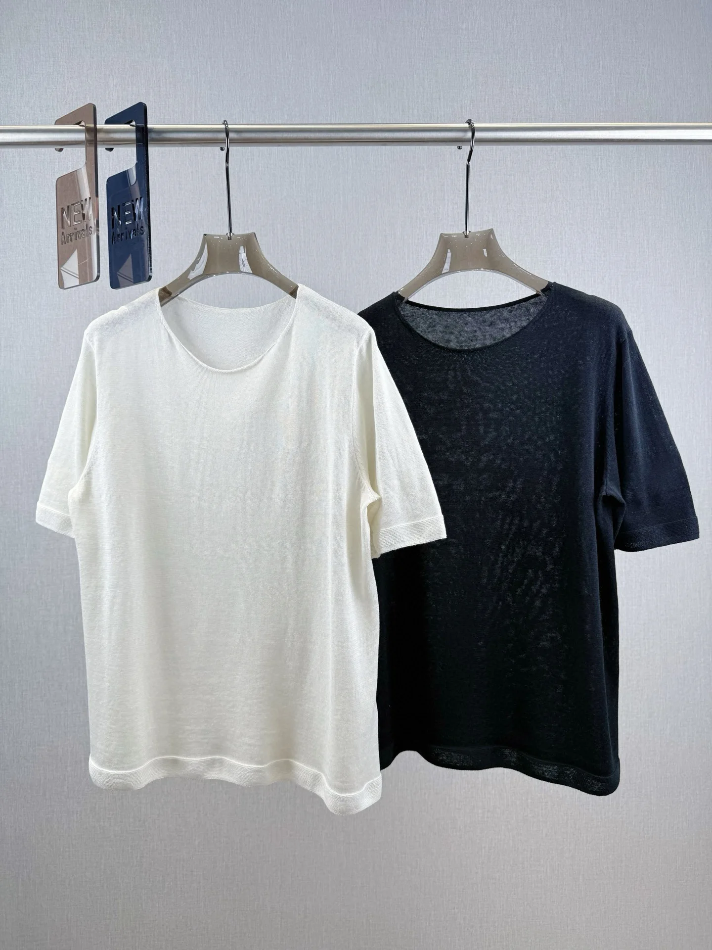 

Women's casual solid color linen silk jersey o neck blouse