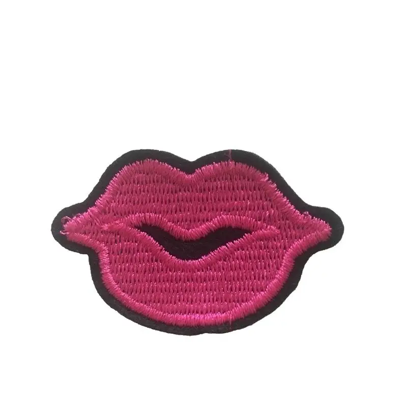 

10PCS Pink Lips Embroidered Patch Iron on Embroidery Appliques for Jeans Jacket Clothing Decorations Handmade Sewing Accessories