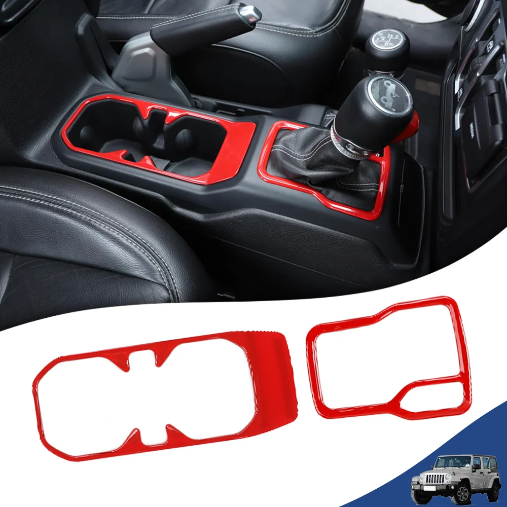 

Car Gear Shift Panel Trim Front Drink Cup Holder Decoration for Jeep Wrangler JL Gladiator JT 2018-2023 Interior Accessories ABS