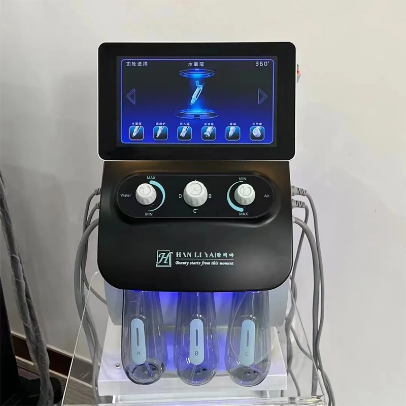 Professionale 6 in 1 viso Hydro Oxygen Water RF Beauty Machine Skin Facial Cleansing Spa Skin Face Lifting dispositivo di dermoabrasione