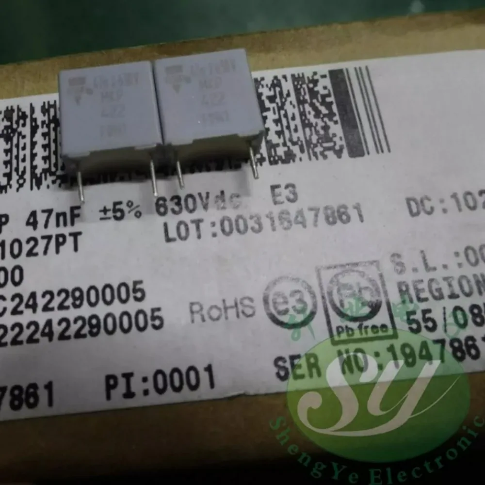 10pcs/lot MKP 0.047uf 630v 47nf 473 J Brand New 7.5mm Film Capacitor 222242290005 (Short Pins)