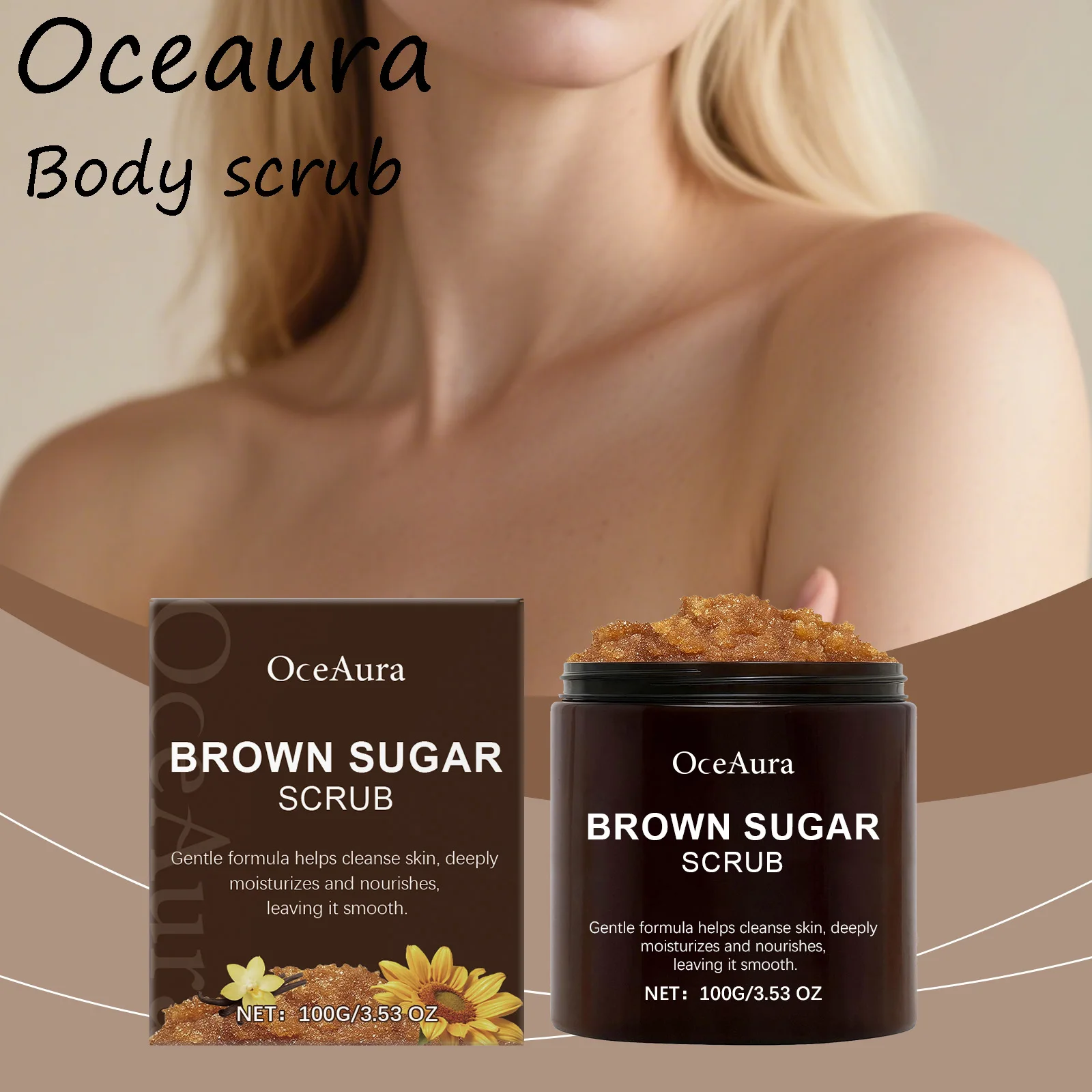 

Oceaura Body Scrub Cream Deep Cleaning Skin Exfoliate Nourishing Improve Roughness Shrink Pores Smoothing Body Exfoliating Cream