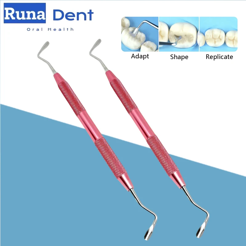 

2 шт. стоматологических шпателей для композитных материалов, двусторонние, для реставрации и моделирования задних зубов