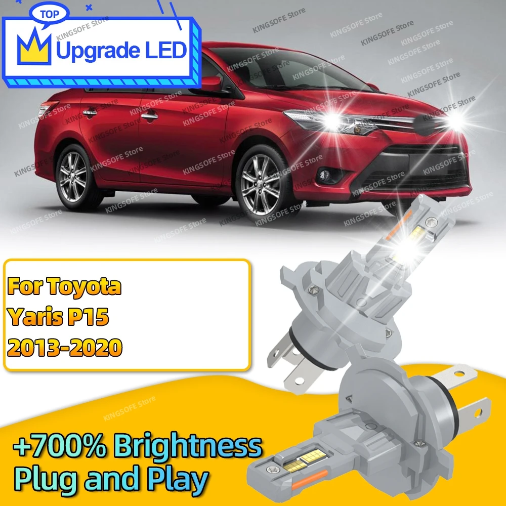 

6000K LED Headlight Bulbs CANBUS Lights 30000LM H4 Lamp For Toyota Yaris P15 2013-2020 2014 2015 2016 2017 2018 2019