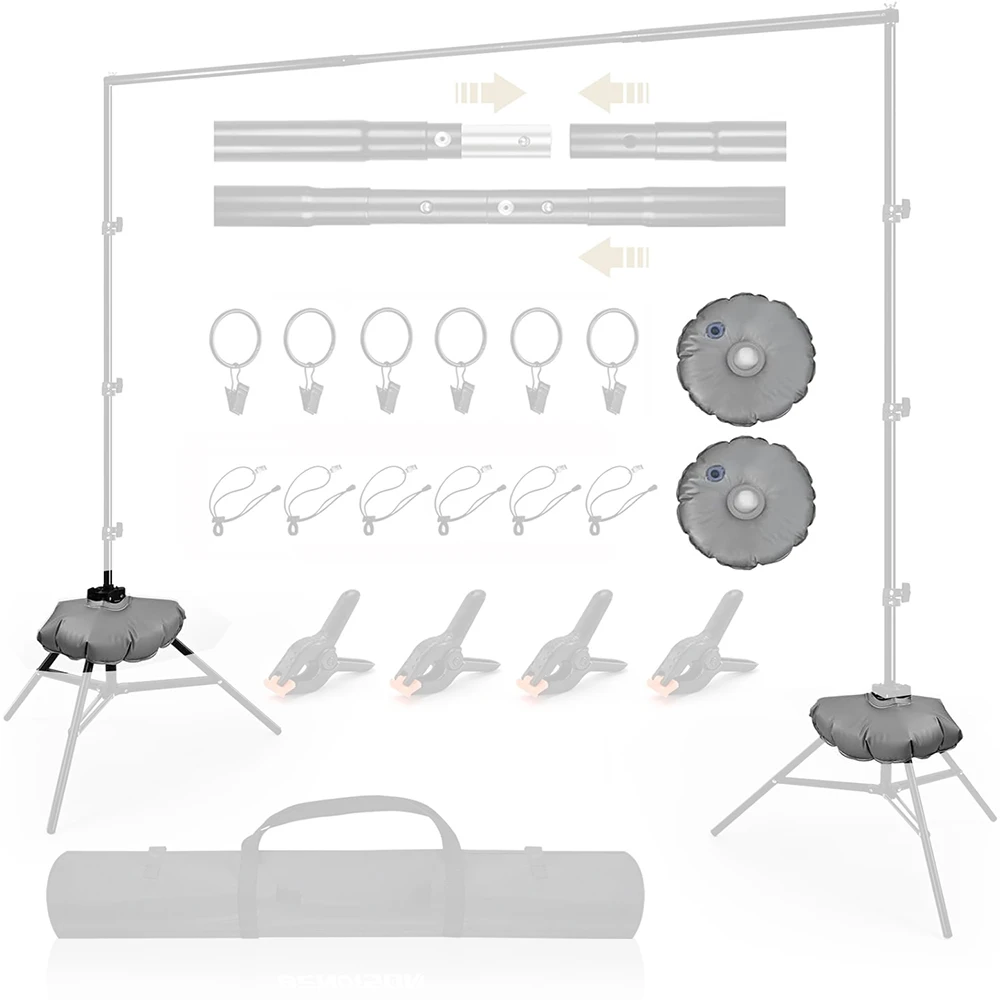Lightdow-Base de contrapeso, Bolsa de inyección de agua para estudio de fotografía, pata cruzada, bolsa de agua S para soportes de luz, soporte de brazo, trípode
