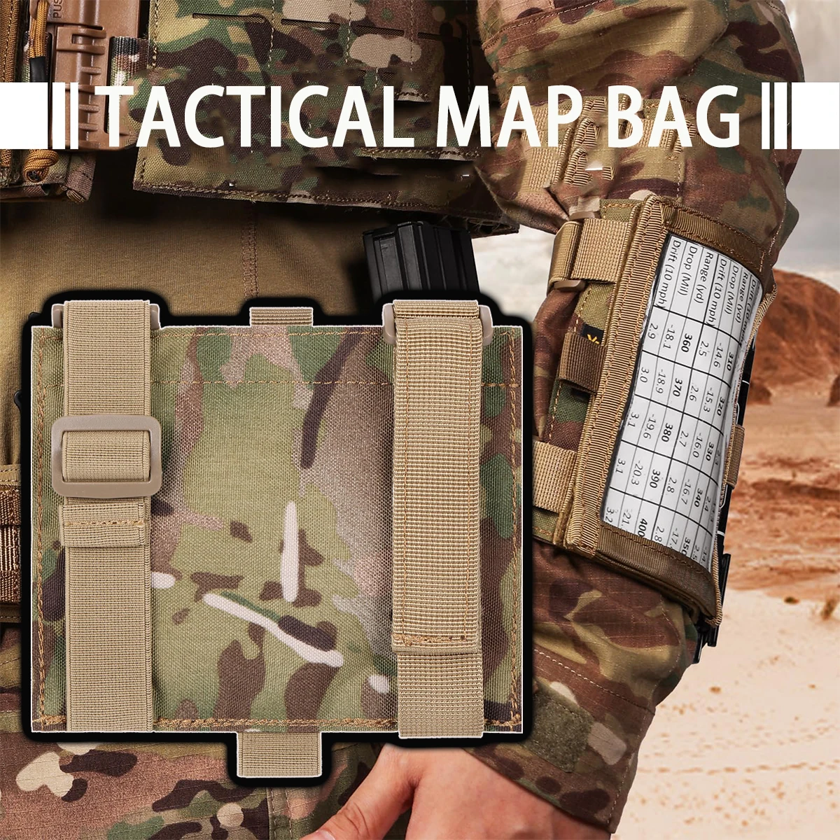 

Tactical Map Bag Airsoft Armband Sleeve Storage Kit Wrist Map Holder Arm Pouch for Shooting Rescue Surveillance Measurements