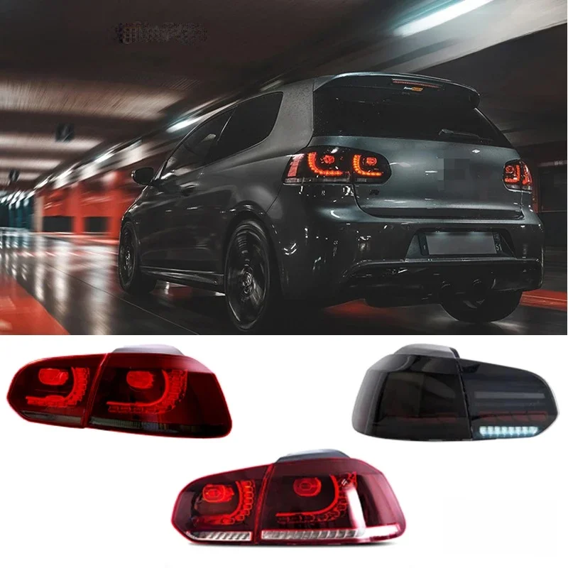 Paire d'assemblage de feu arrière de voiture, pour VW golf6 mk6 R20 2008 – 2013, scintillement d'eau qui coule, clignotant, feu arrière golf 6