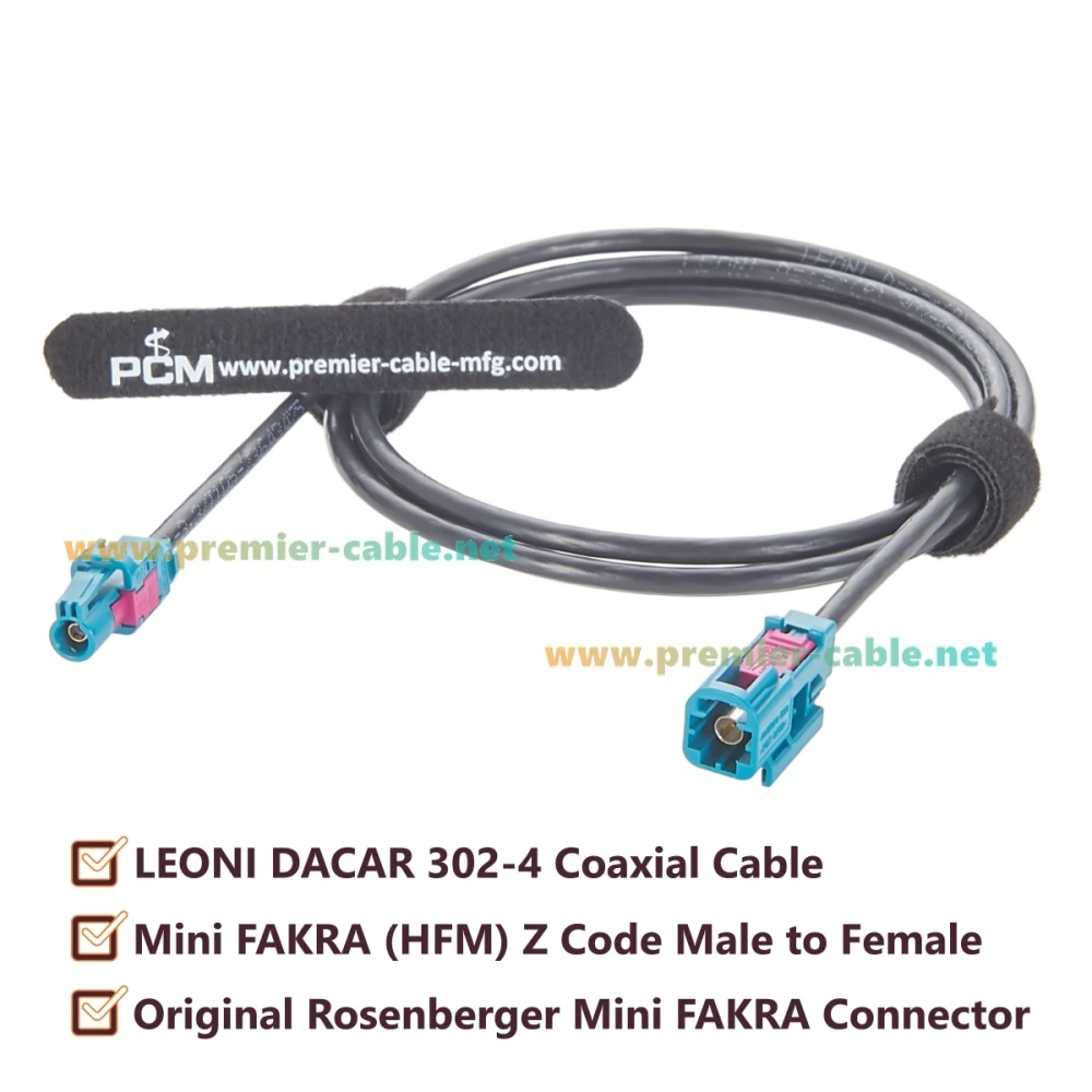 Rosenberger Mini FAKRA HFM Z-Code Stecker auf Buchse RF-Koaxialkabel AMS12A-1M4Z5-Z zu AMK16A-1M4Z5-Z Automotive GPS-Antennenkabel – Detail 2