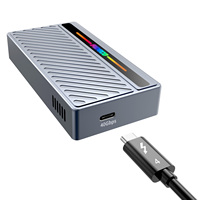 FIDECO Aluminum Alloy RGB 40Gbps USB4 M.2 SSD Enclosure 8TB with with Cooling Fan PCIe4.0 NVME Enclosure Aluminum Com