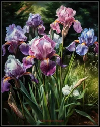 Embroidery Counted Cross Stitch Kits Needlework - Crafts 14 ct DMC Color DIY Arts Handmade Decor - Iris in Garden